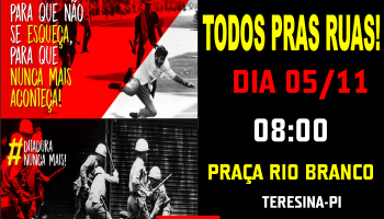 Teresina: Movimento sindical vai as ruas com estudantes no ato do dia 5